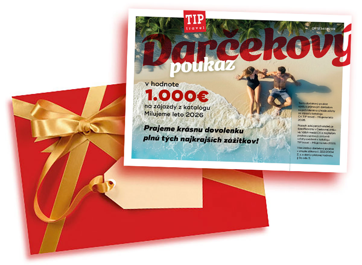 TIP travel - Darčekový poukaz 